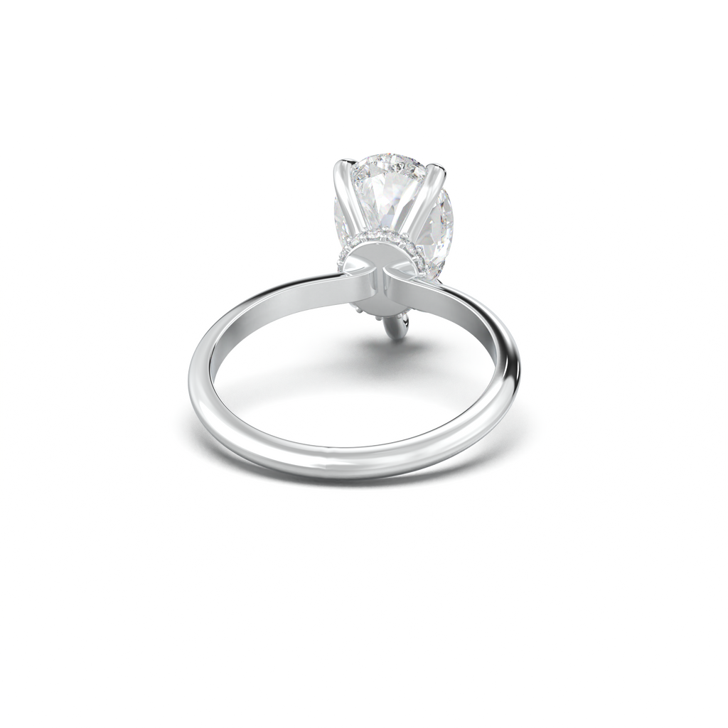 Pear Hidden Halo Engagement Ring