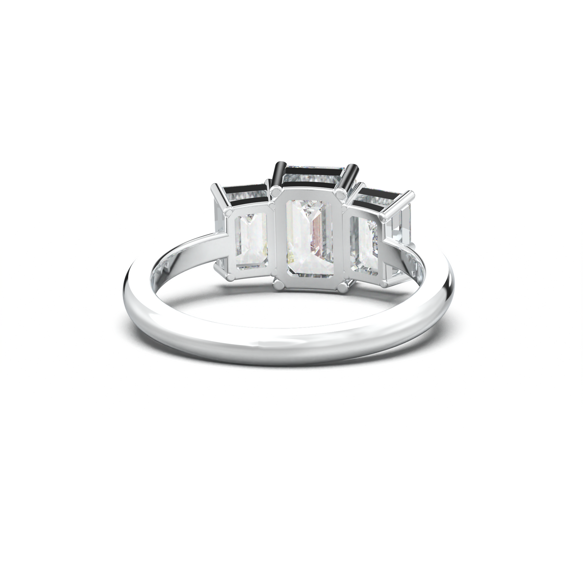 Emerald Three-Stone Engagement Ring