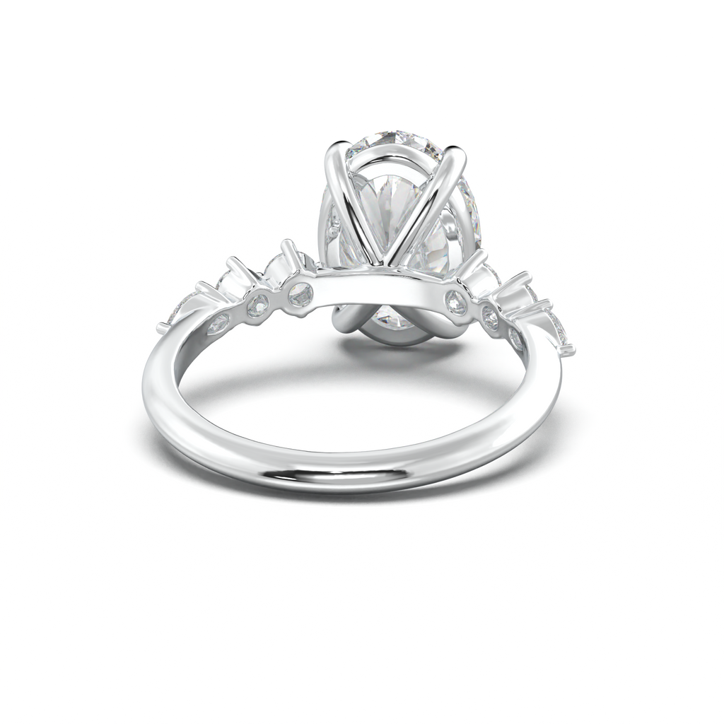 Oval Pear-Accent Engagement Ring