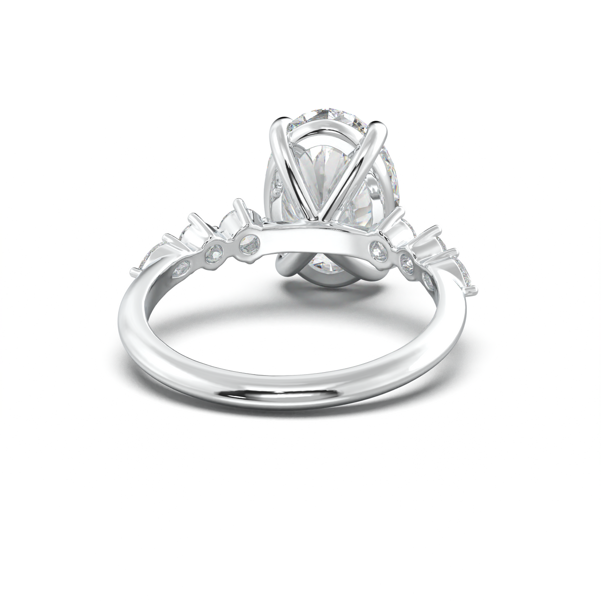 Oval Pear-Accent Engagement Ring