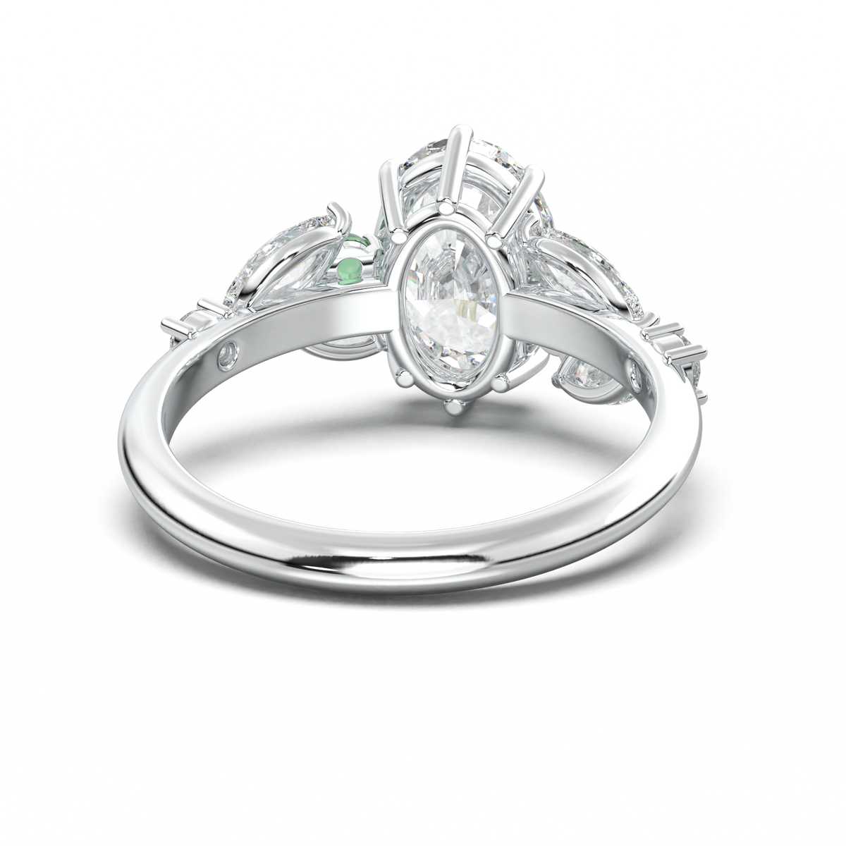 Oval Marquise-Accent Engagement Ring