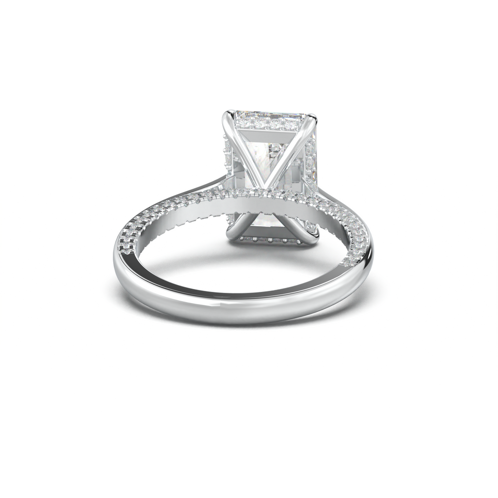 Radiant Pavé Hidden Halo Engagement Ring