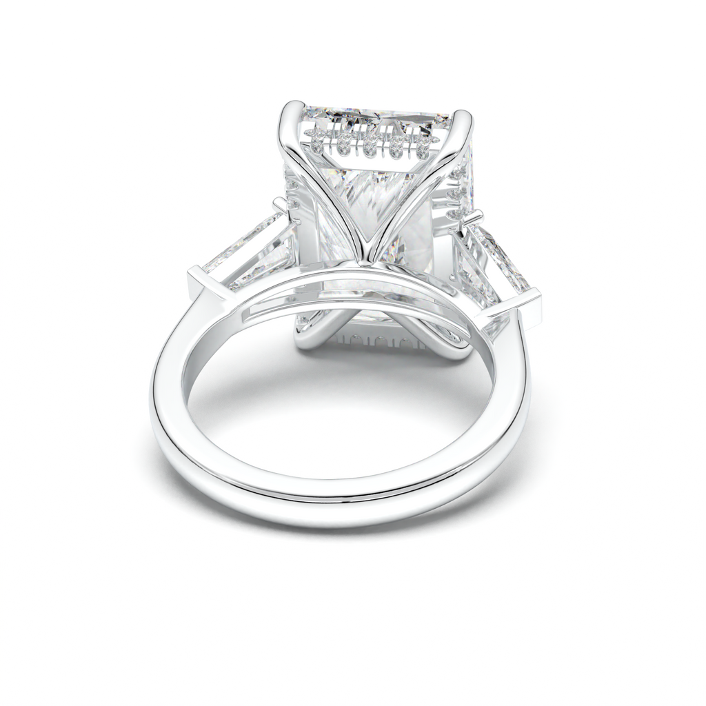Radiant Baguette Hidden Halo Engagement Ring
