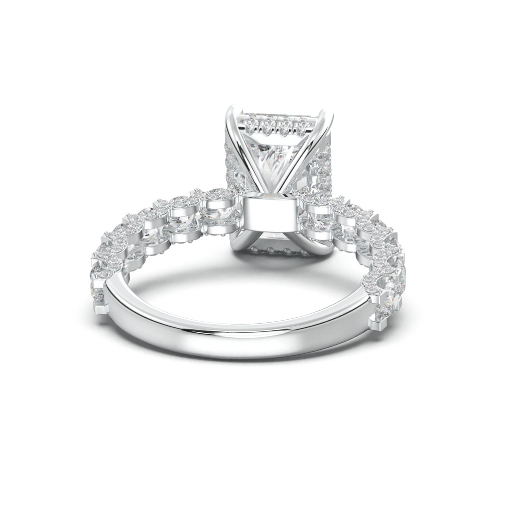 Radiant Diamond Band Engagement Ring