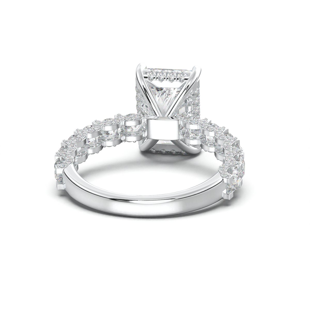 Radiant Diamond Band Engagement Ring