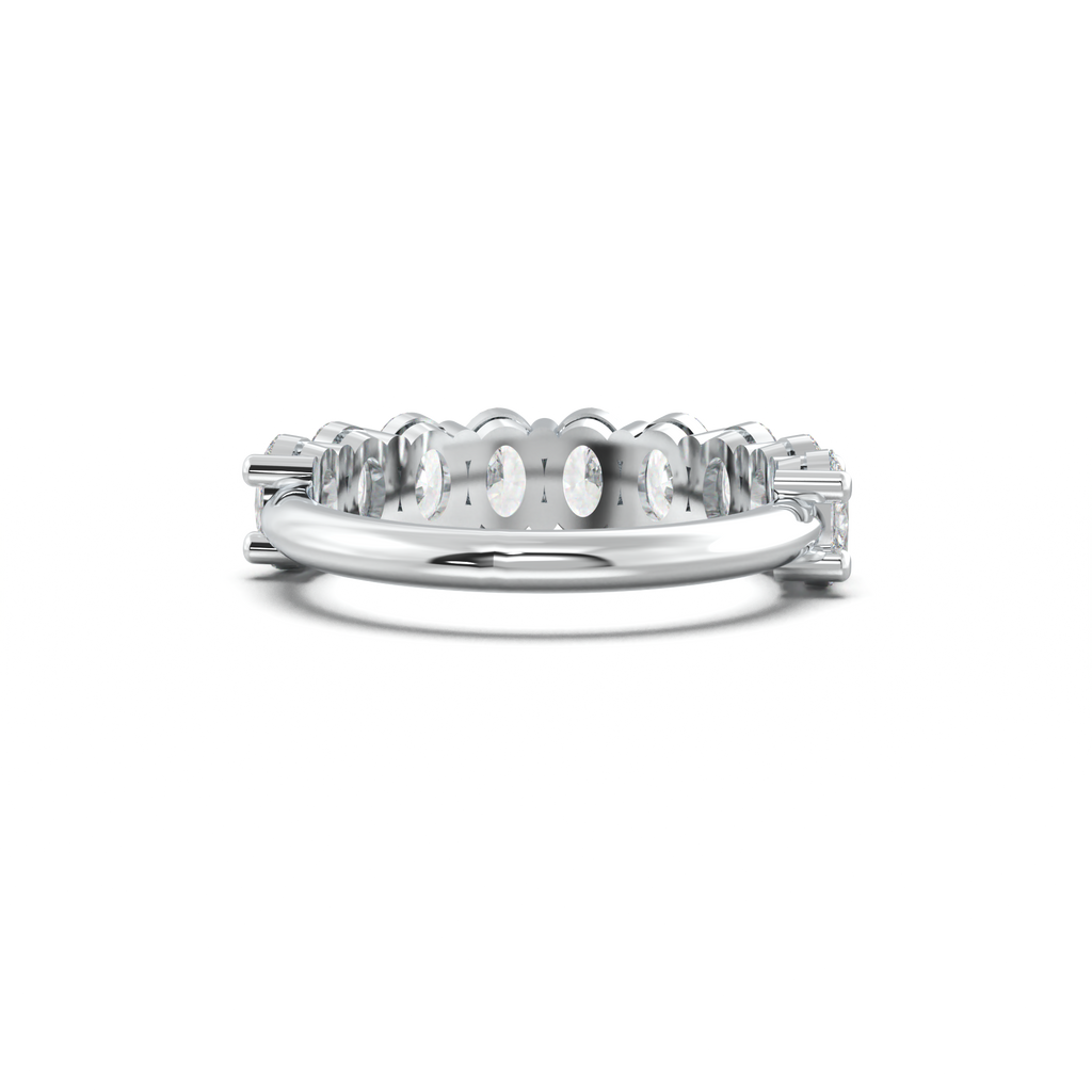 Nine-Oval Half-Eternity Wedding Band