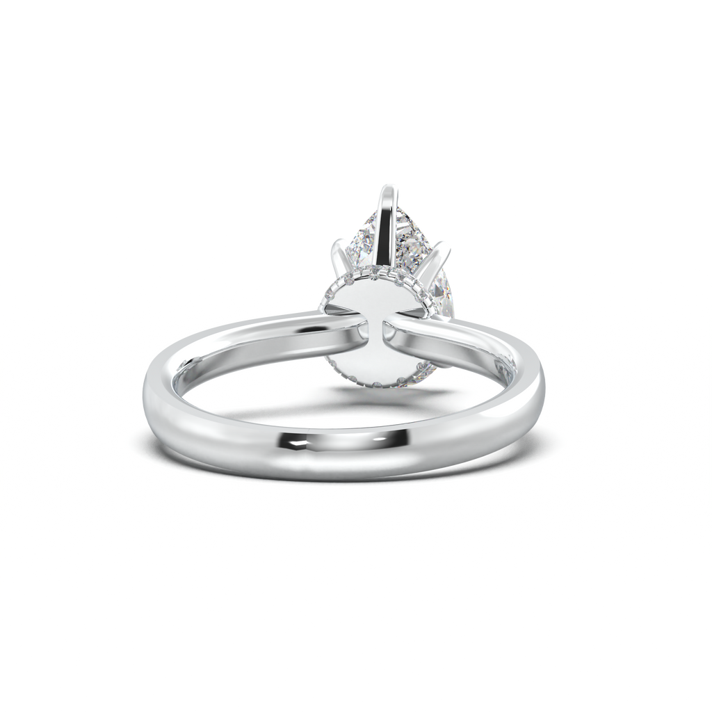 Cushion Hidden Pavé Engagement Ring