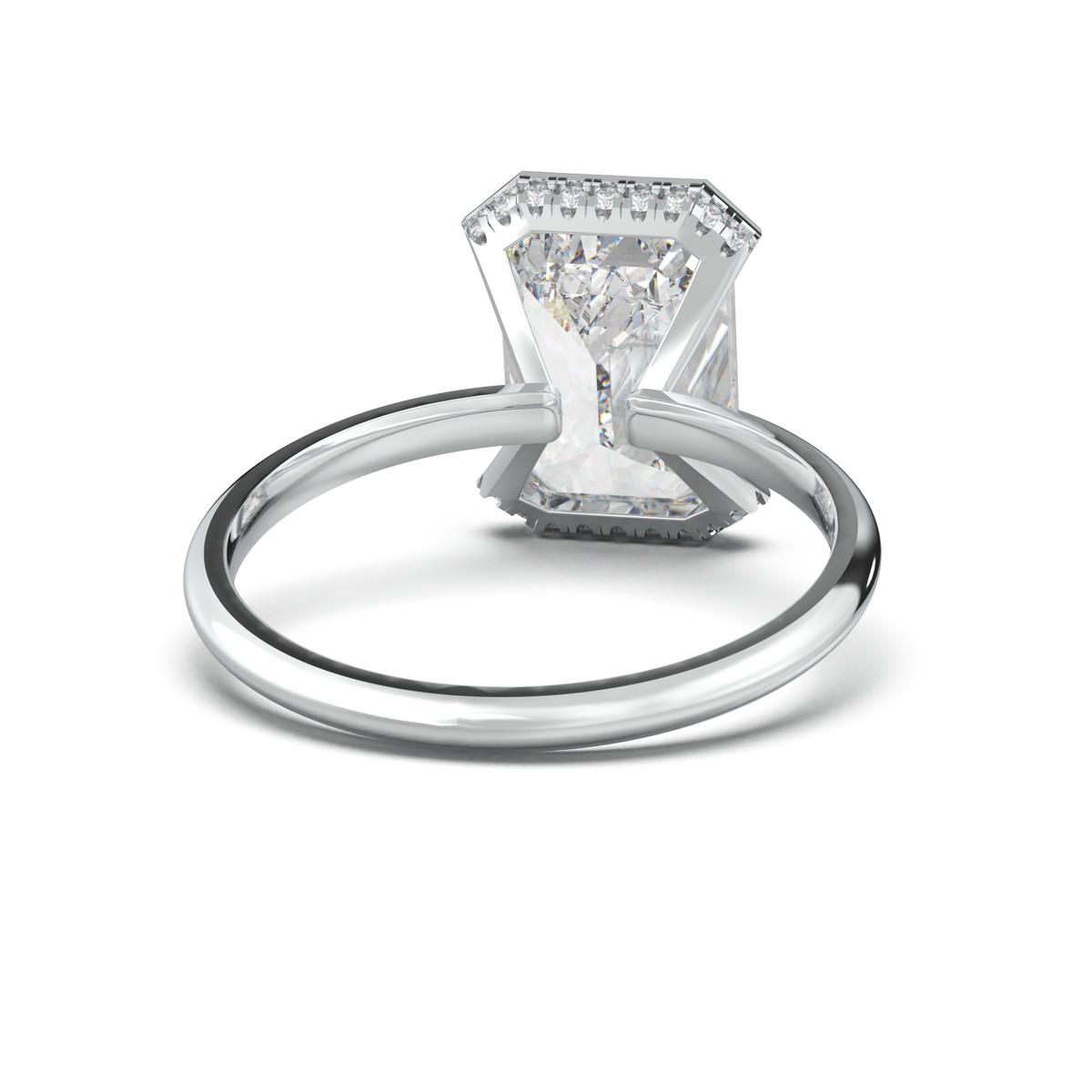 Emerald Hidden Halo Engagement Ring