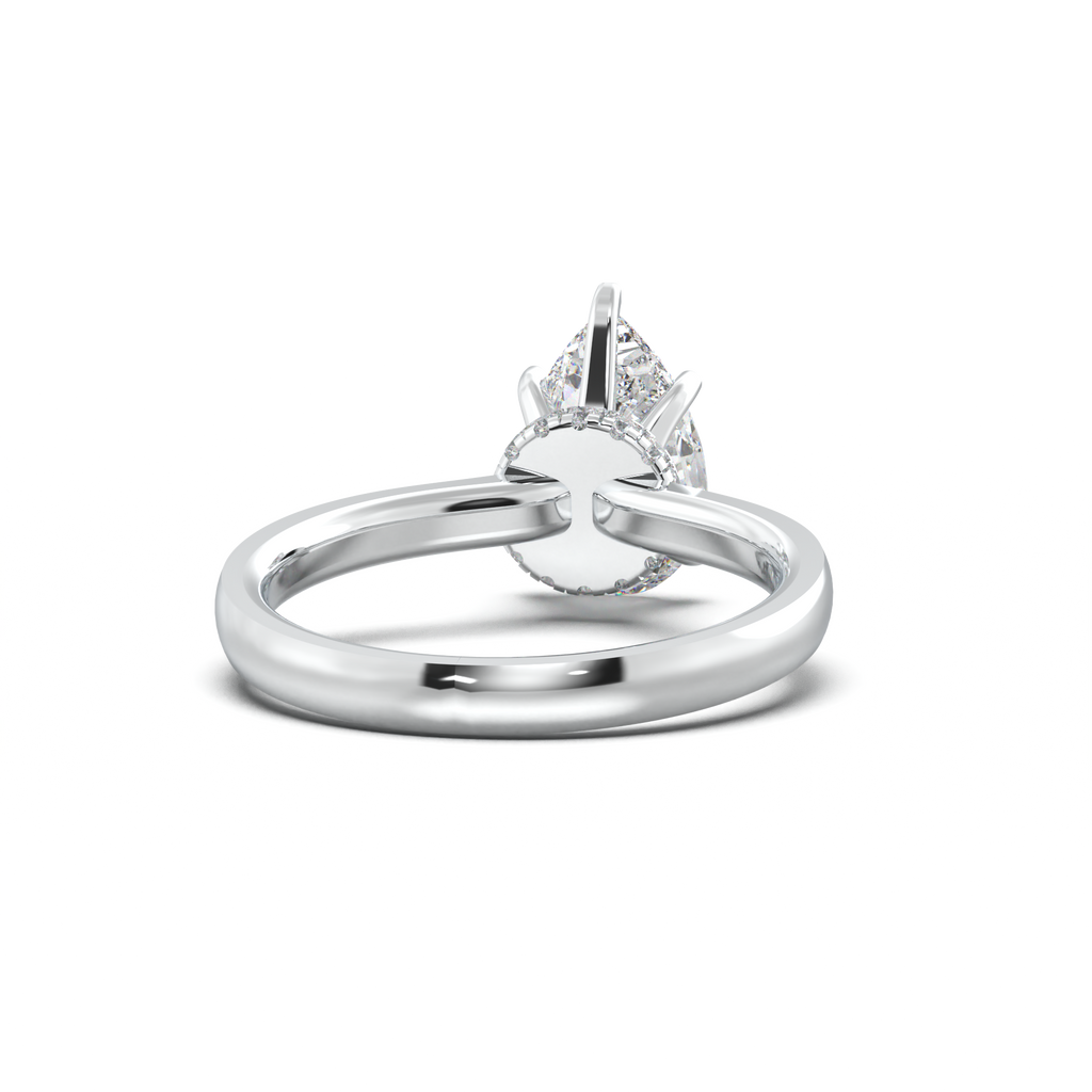 Round Hidden Halo Engagement Ring
