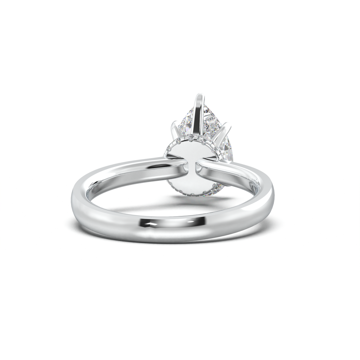 Pear Hidden Halo Engagement Ring