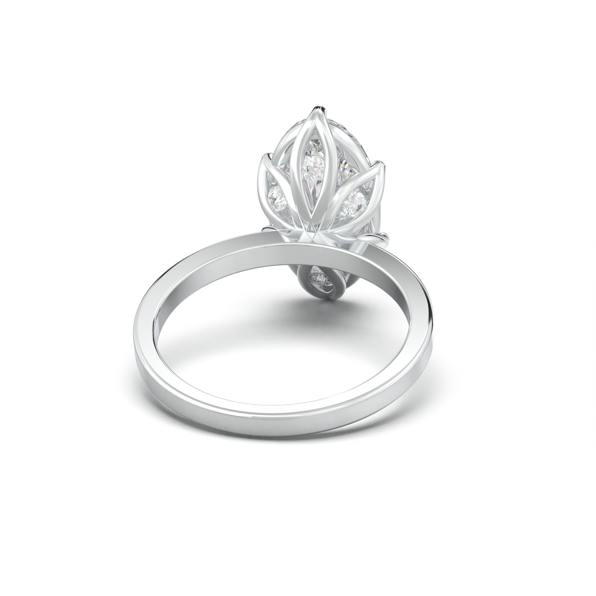 Oval Diamond-Accent Gallery Engagement Ring
