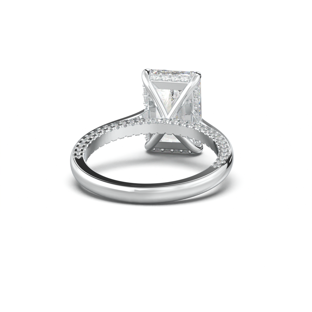Radiant Pavé Hidden Halo Engagement Ring