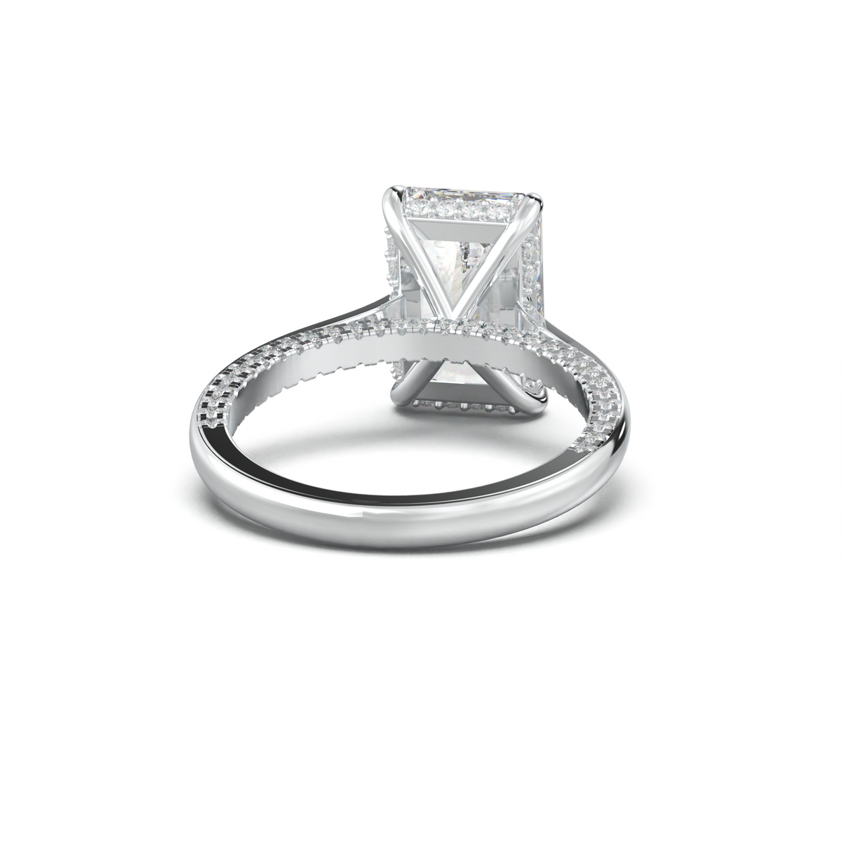 Radiant Pavé Hidden Halo Engagement Ring