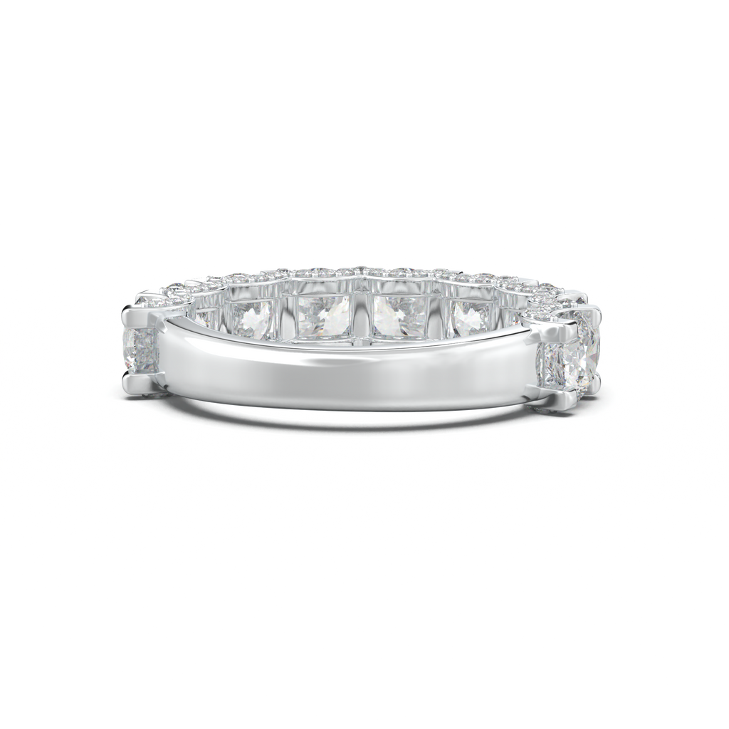 Round Diamond Pavé-Edge Wedding Band
