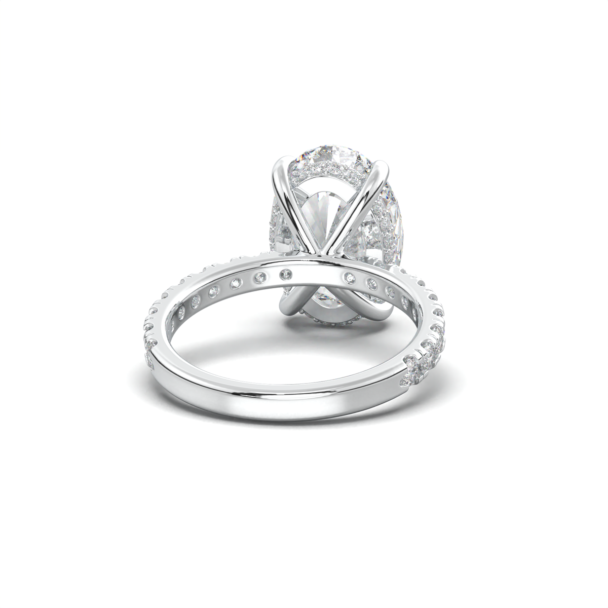 Cushion Hidden Halo Pavé Engagement Ring