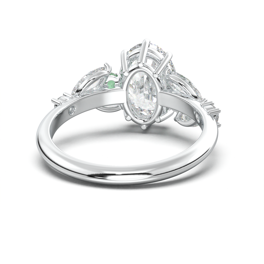 Oval Marquise-Accent Engagement Ring