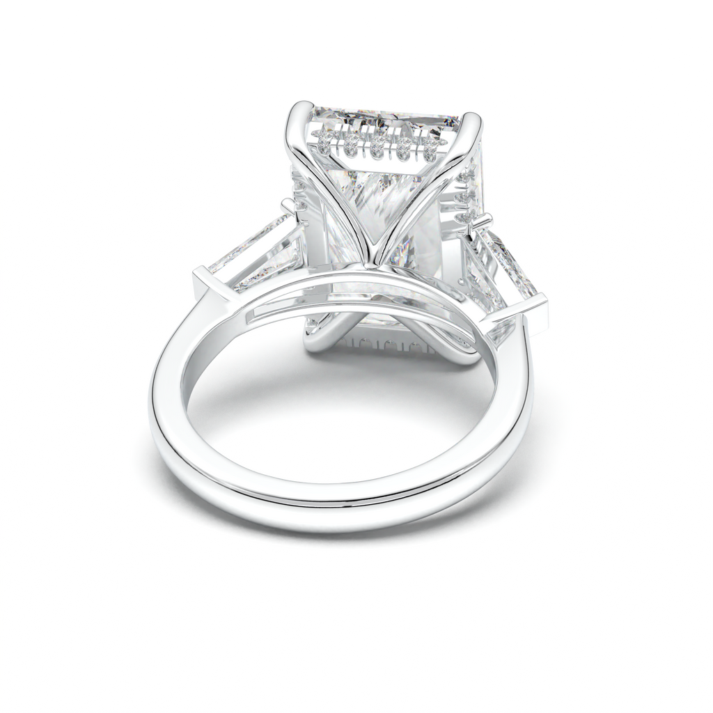 Radiant Baguette Hidden Halo Engagement Ring