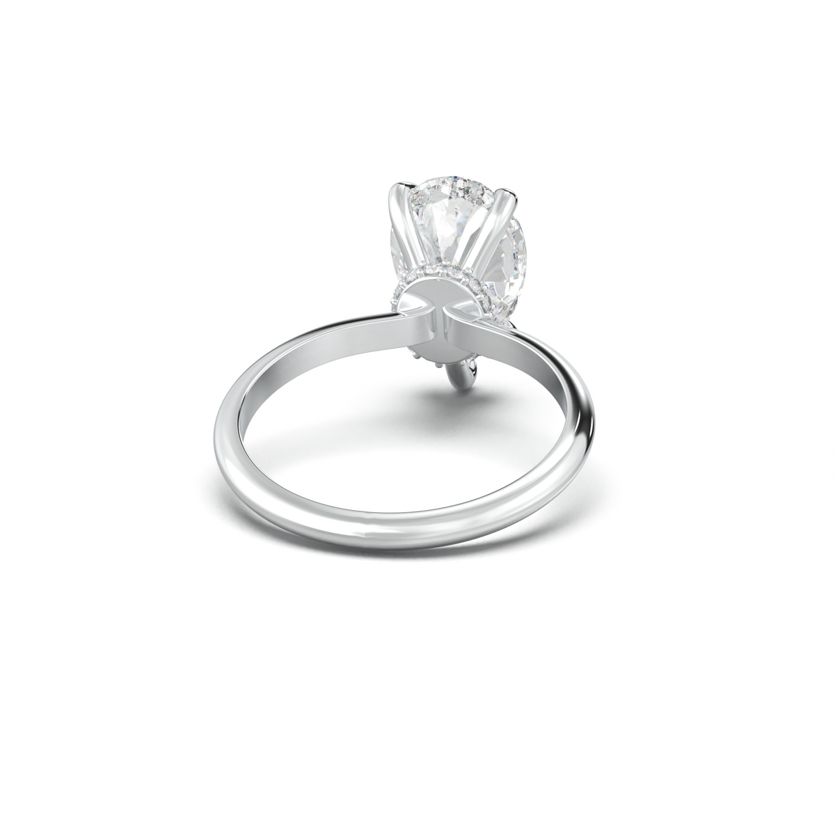 Pear Hidden Halo Engagement Ring