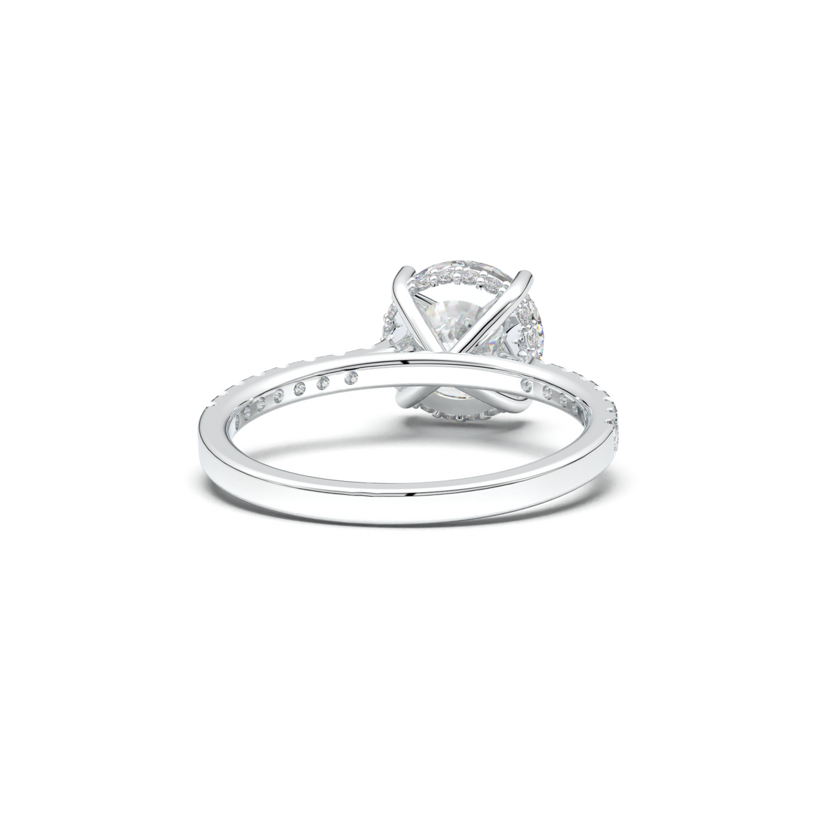 Round Pavé Engagement Ring