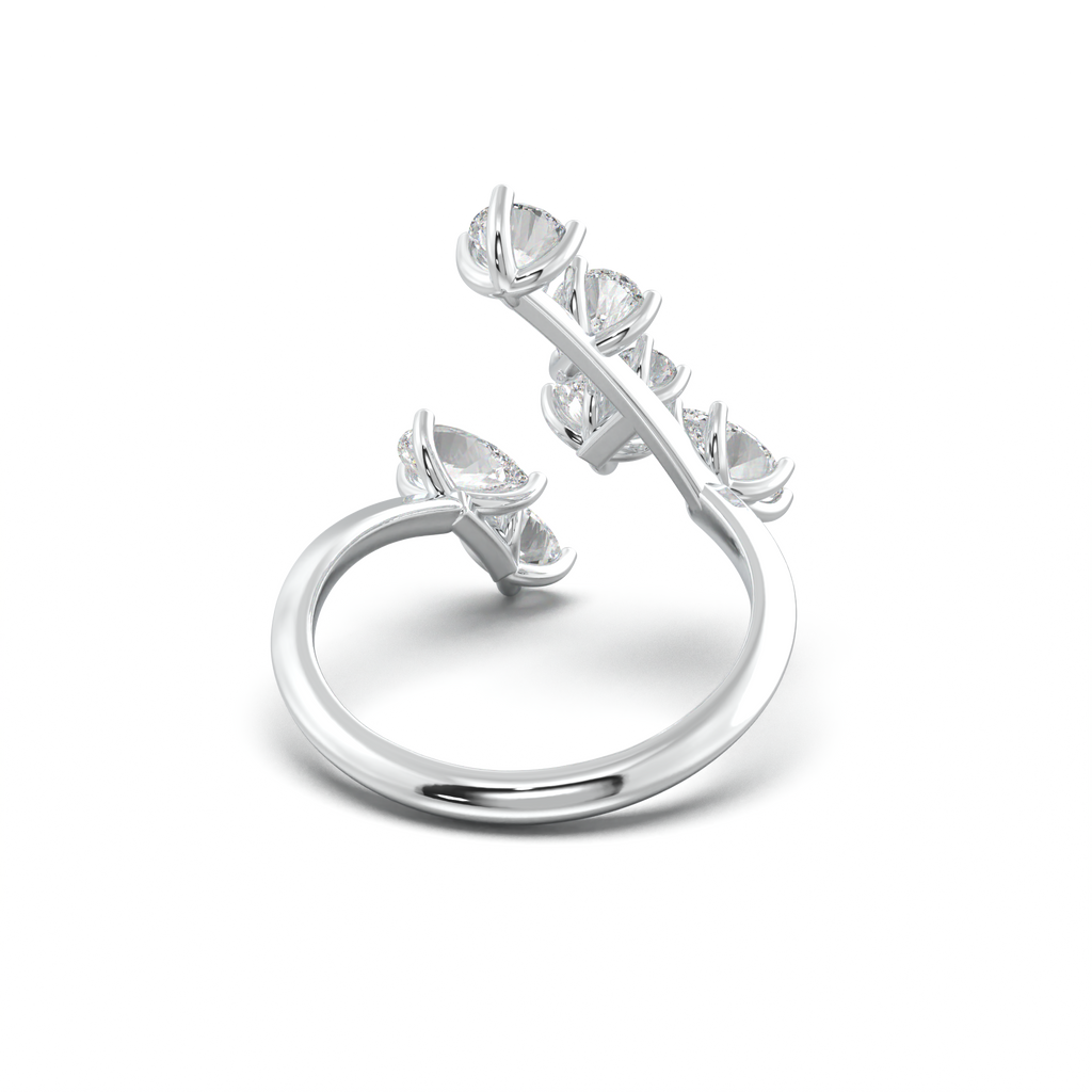 Asymmetric Mixed-Shape Diamond & Peridot Ring