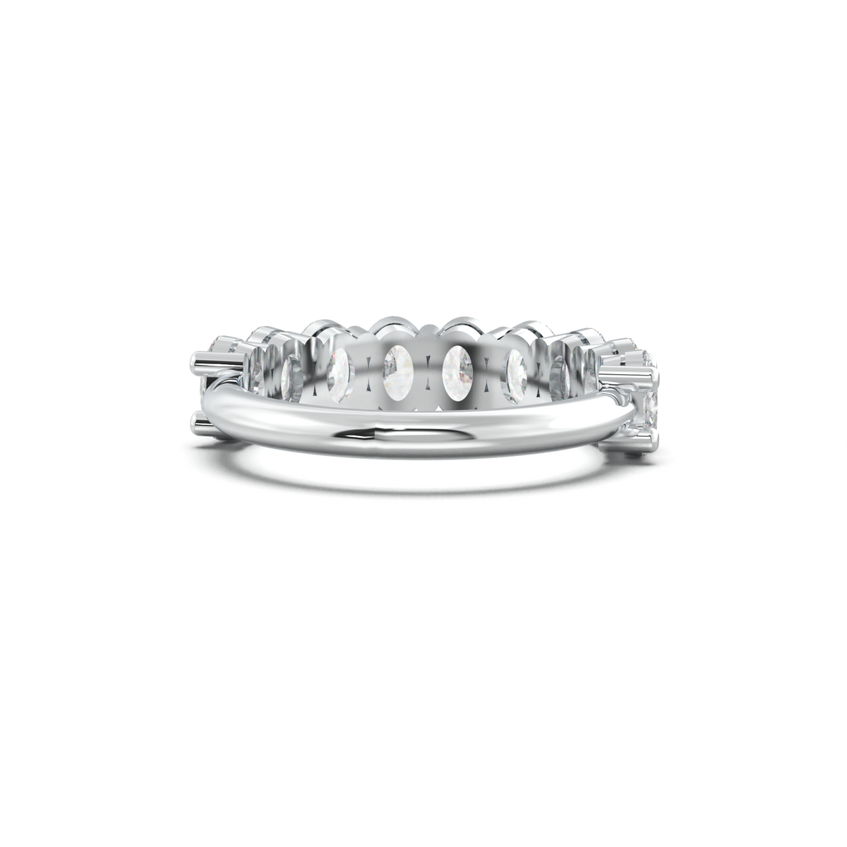 Nine-Oval Half-Eternity Wedding Band