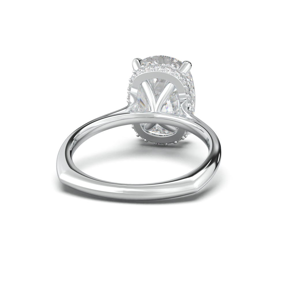 Cushion Hidden Halo Engagement Ring