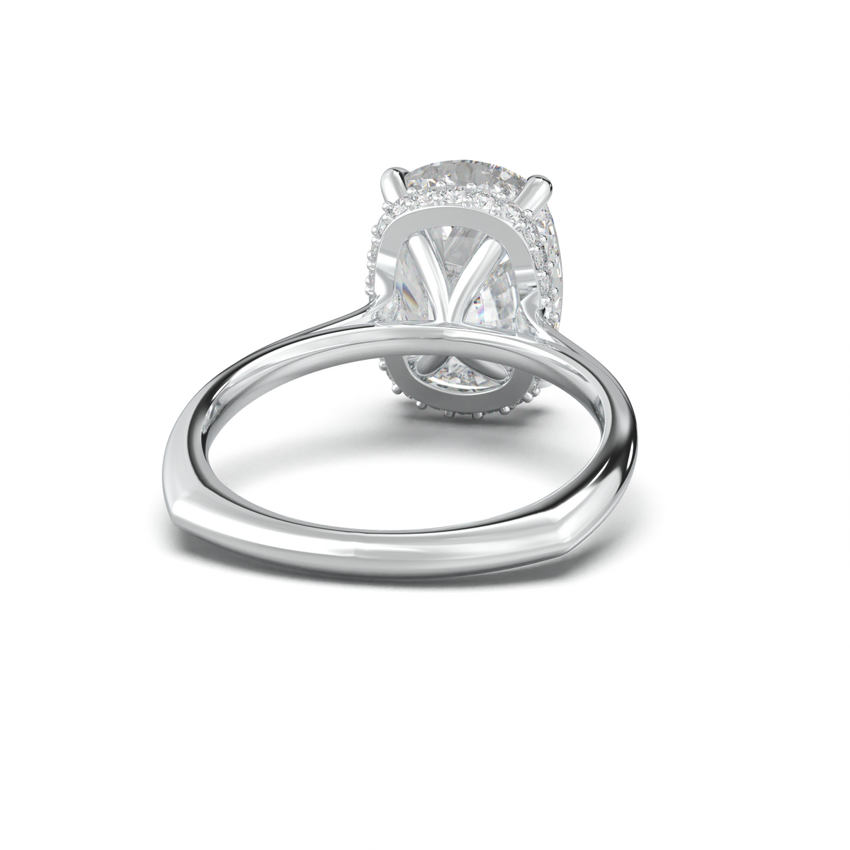 Cushion Hidden Halo Engagement Ring