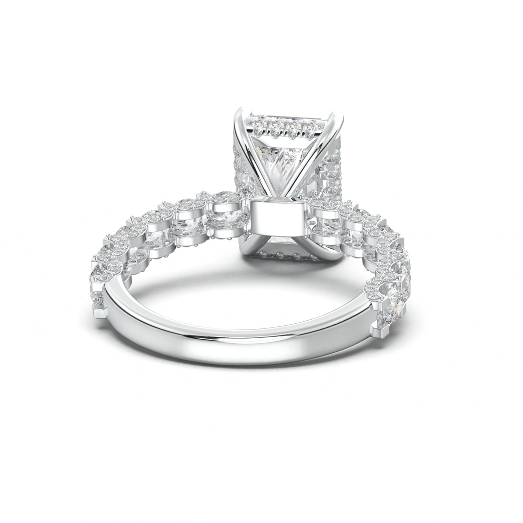 Radiant Diamond Band Engagement Ring