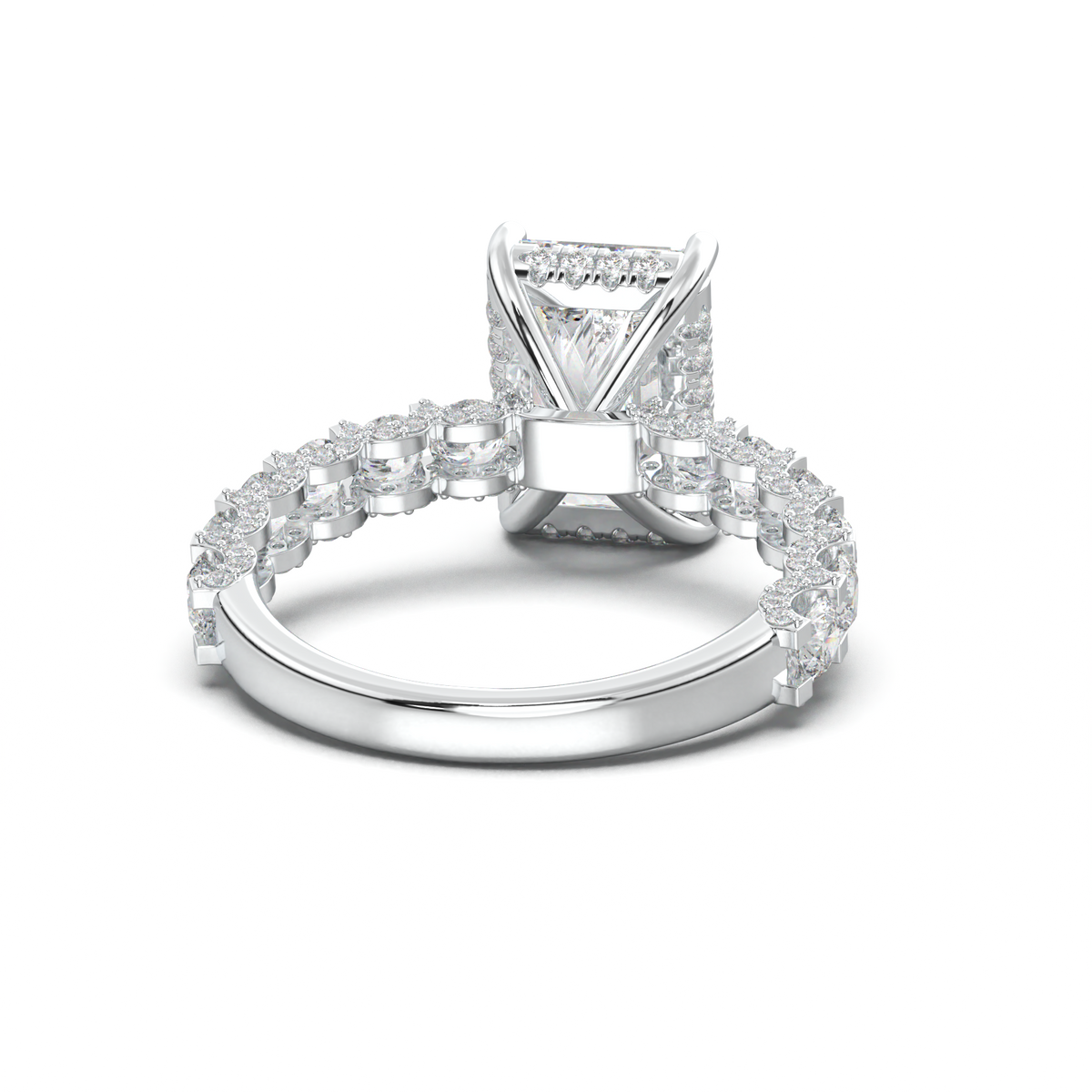 Radiant Diamond Band Engagement Ring