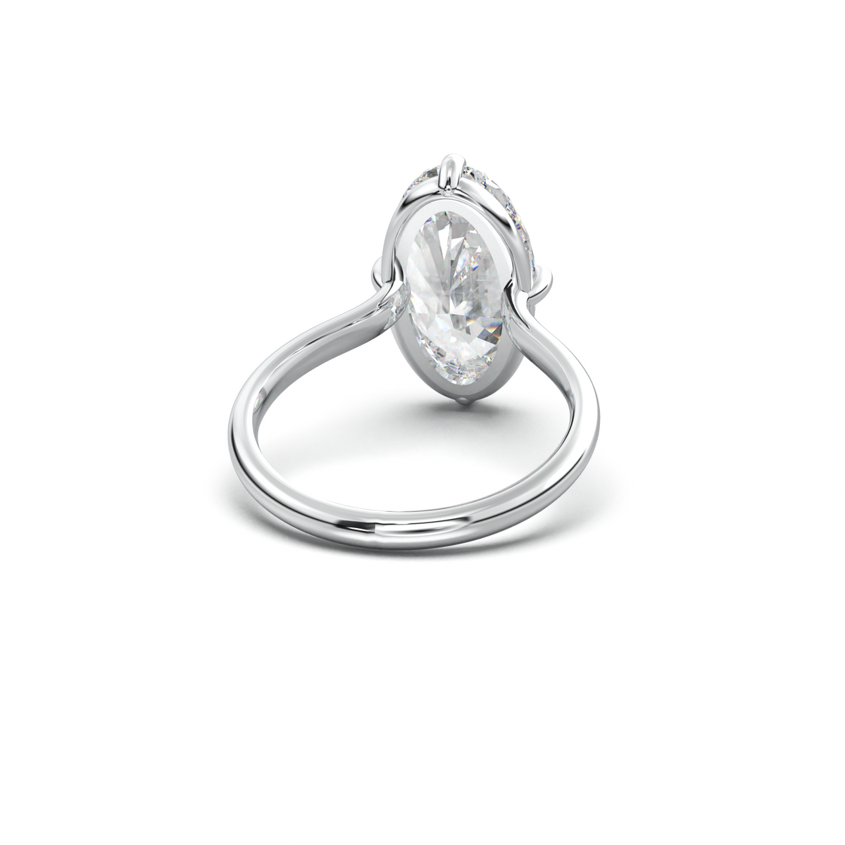 Elongated Moval Solitaire Engagement Ring