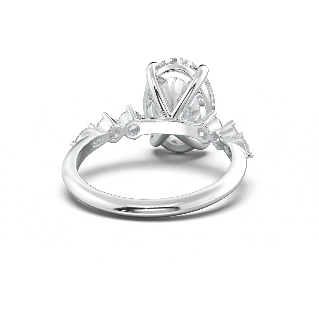 Oval Pear-Accent Engagement Ring