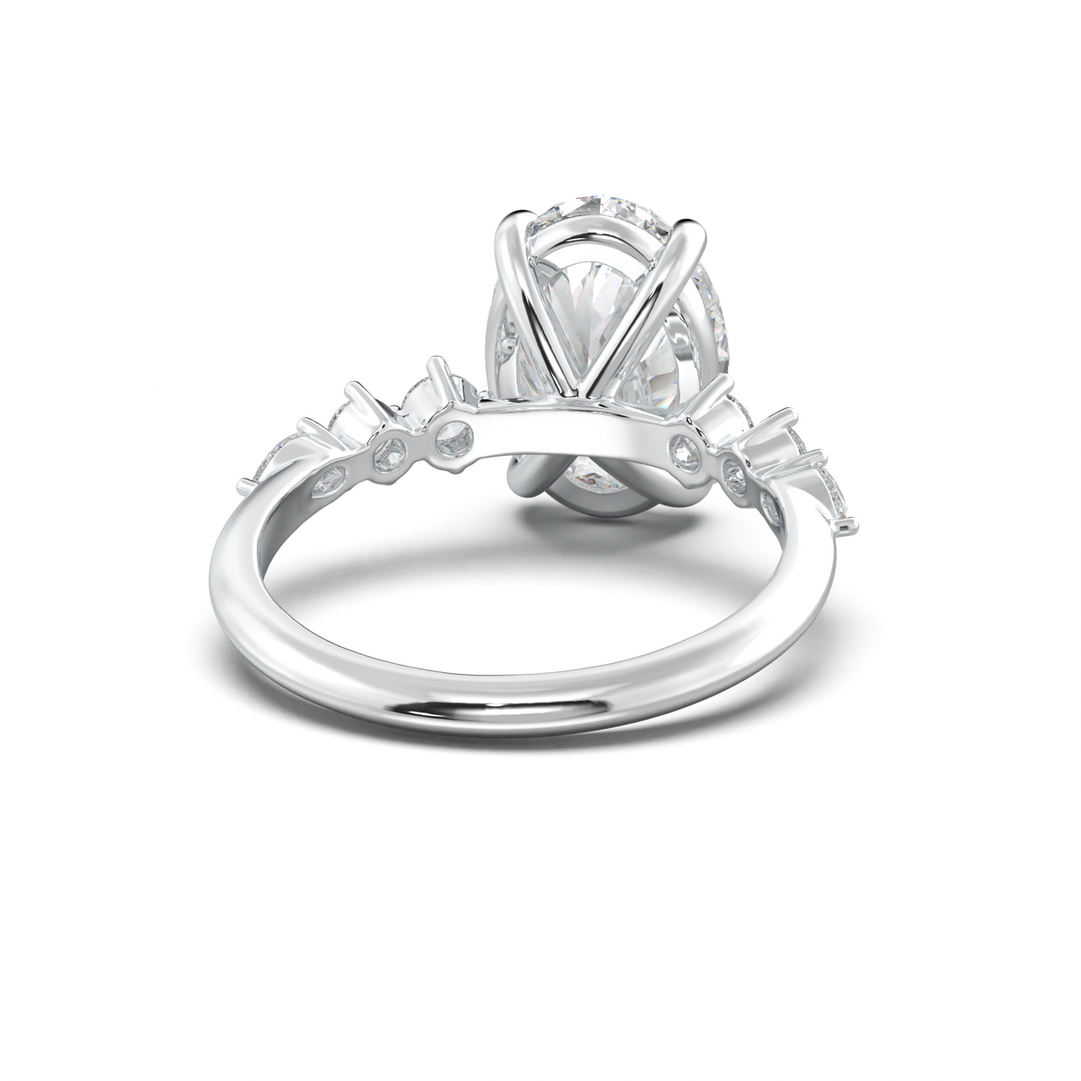 Oval Pear-Accent Engagement Ring