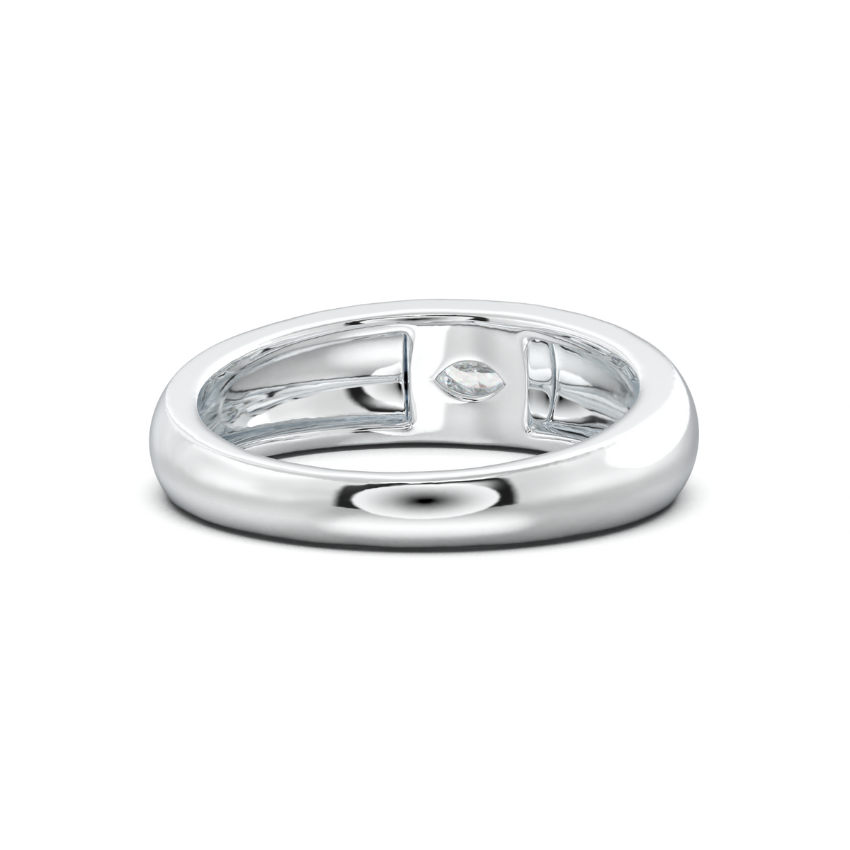 Flush-Set Marquise Men's Band