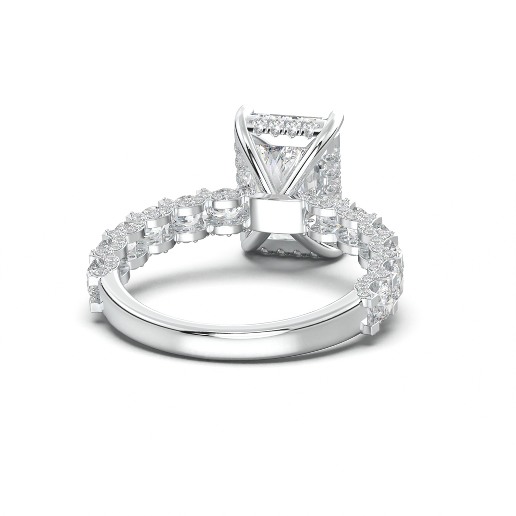 Radiant Diamond Band Engagement Ring