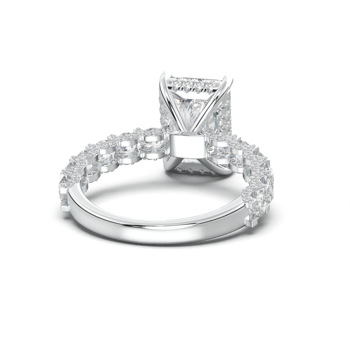 Radiant Diamond Band Engagement Ring