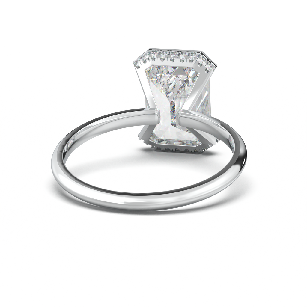 Emerald Hidden Halo Engagement Ring