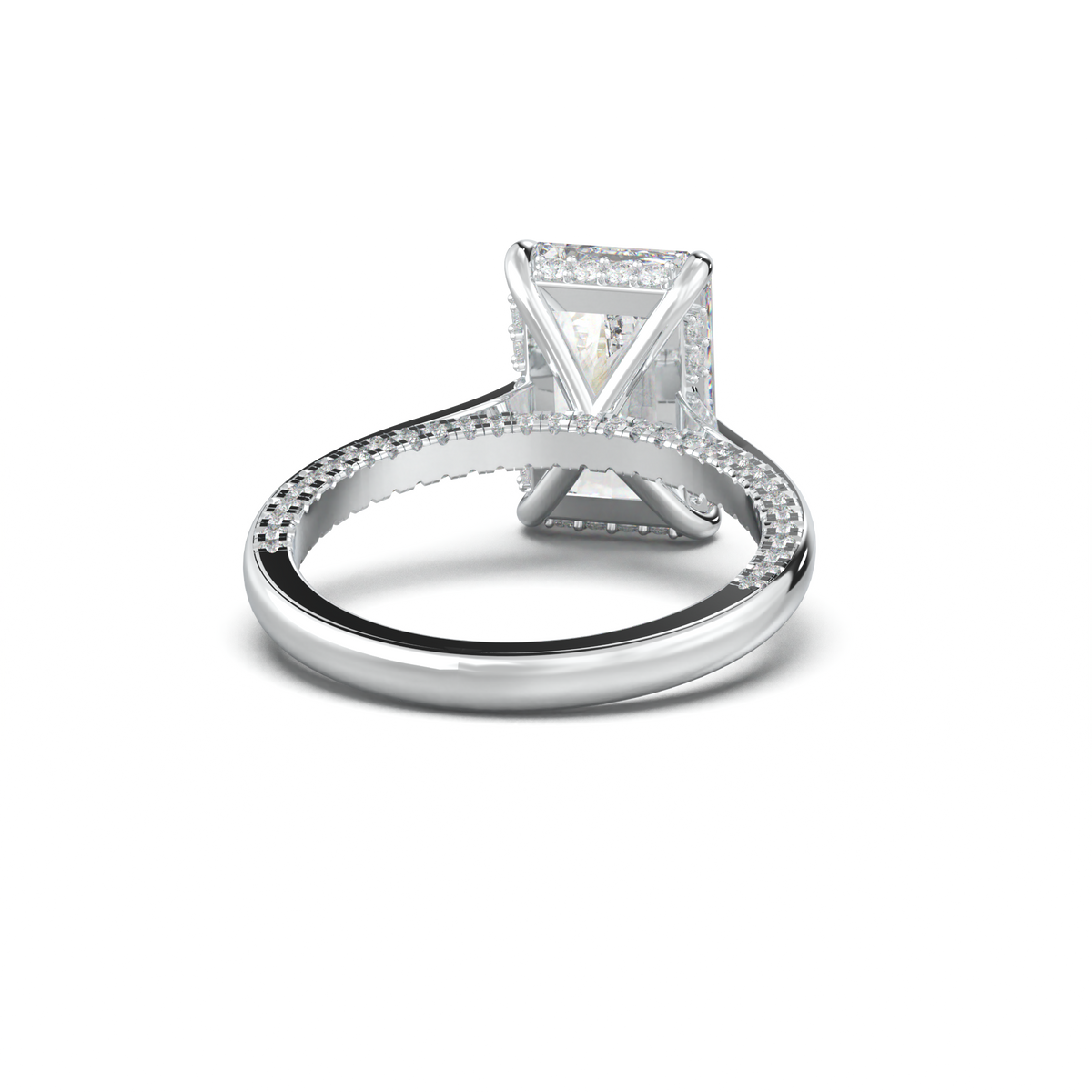 Radiant Pavé Hidden Halo Engagement Ring