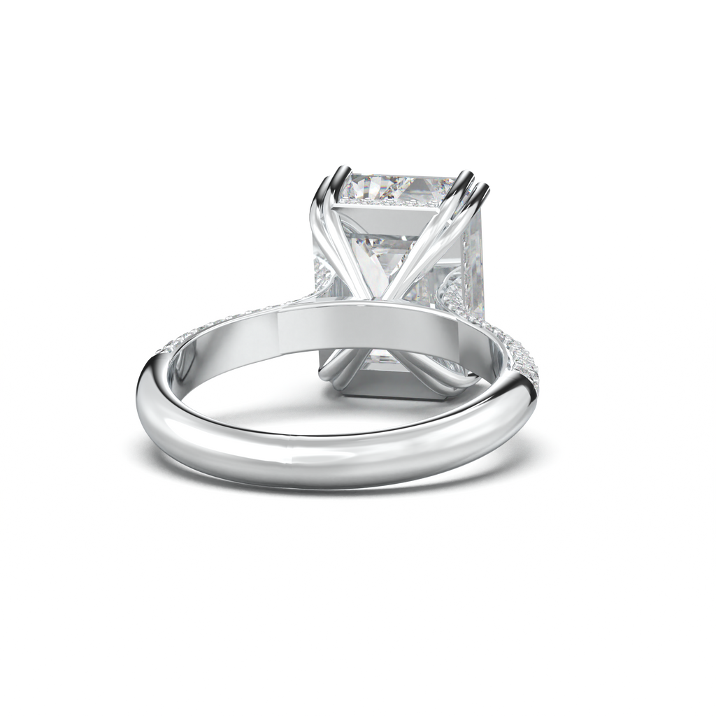 Emerald Double Pavé Engagement Ring
