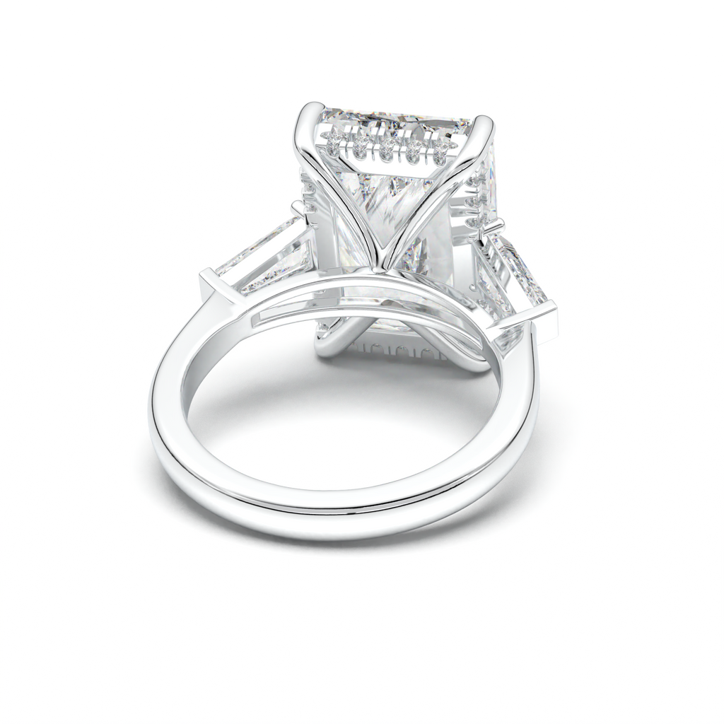 Radiant Baguette Hidden Halo Engagement Ring