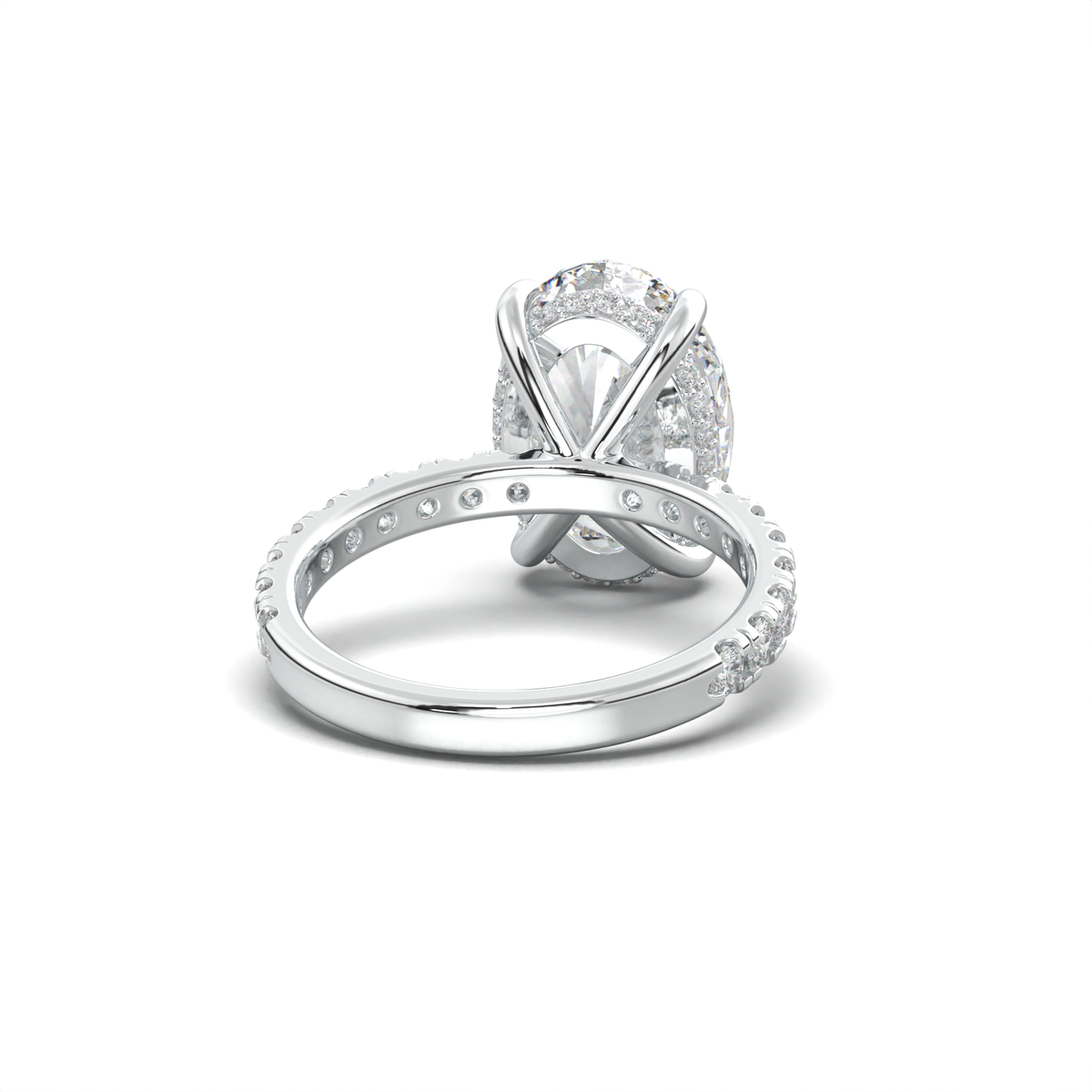 Oval Pavé Hidden Halo Engagement Ring