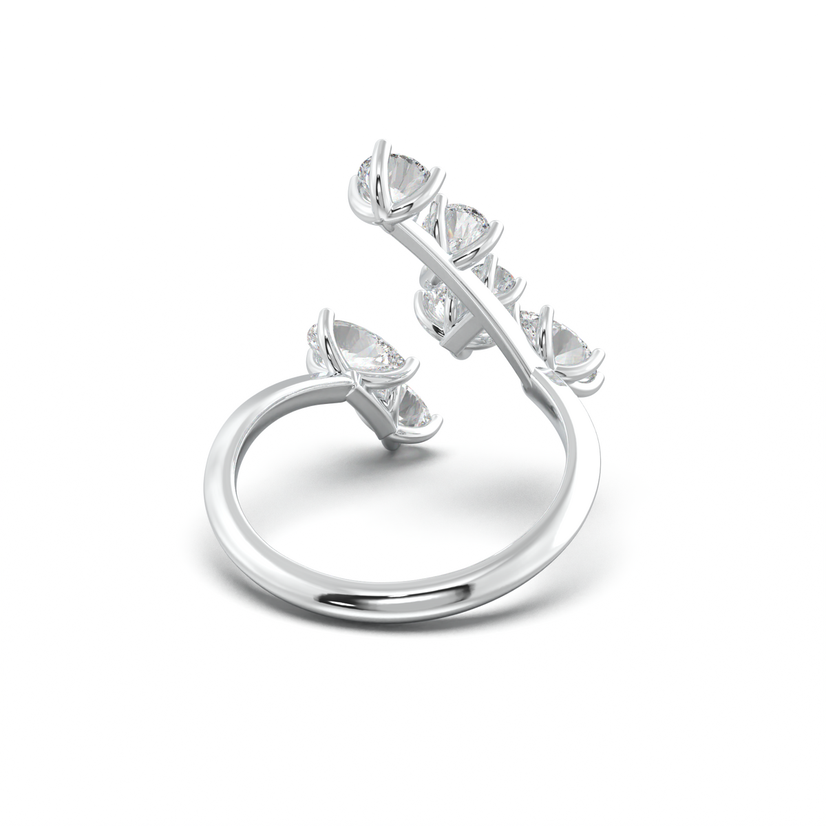 Asymmetric Mixed-Shape Diamond & Peridot Ring
