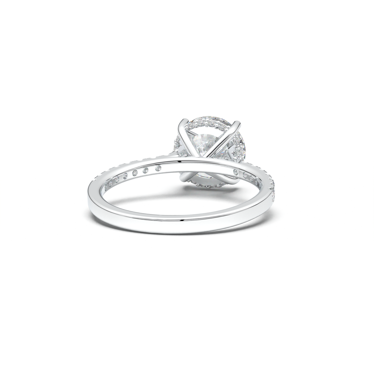 Round Pavé Engagement Ring
