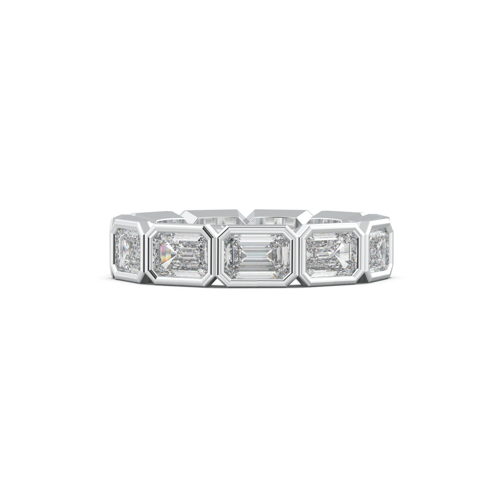 Emerald-Cut Bezel-Style Eternity Wedding Band