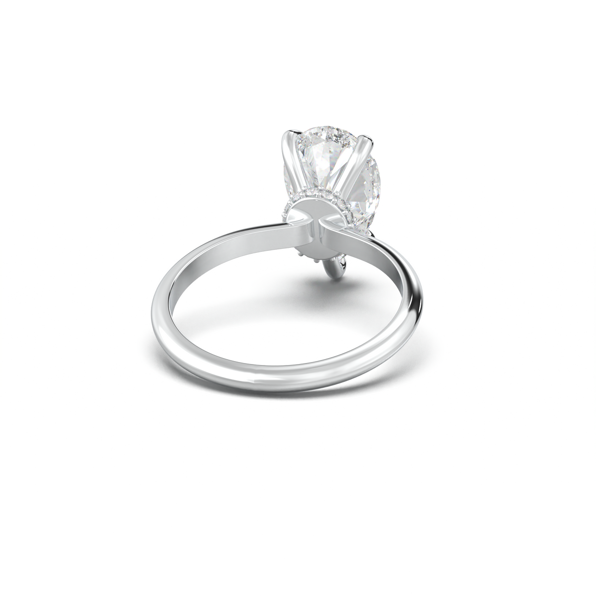 Pear Hidden Halo Engagement Ring