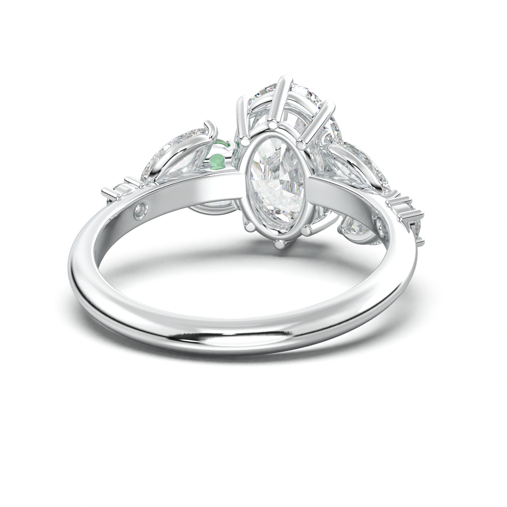 Oval Marquise-Accent Engagement Ring