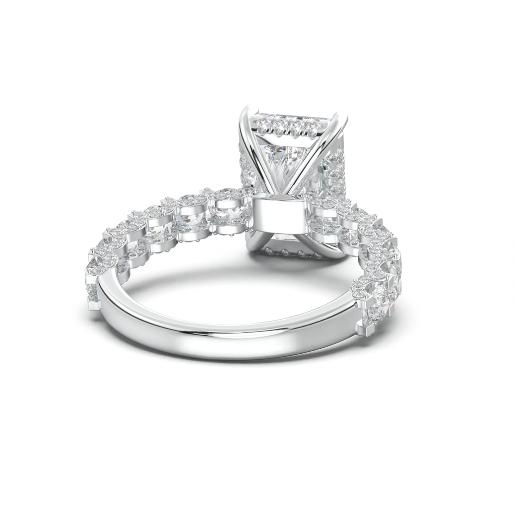 Radiant Diamond Band Engagement Ring