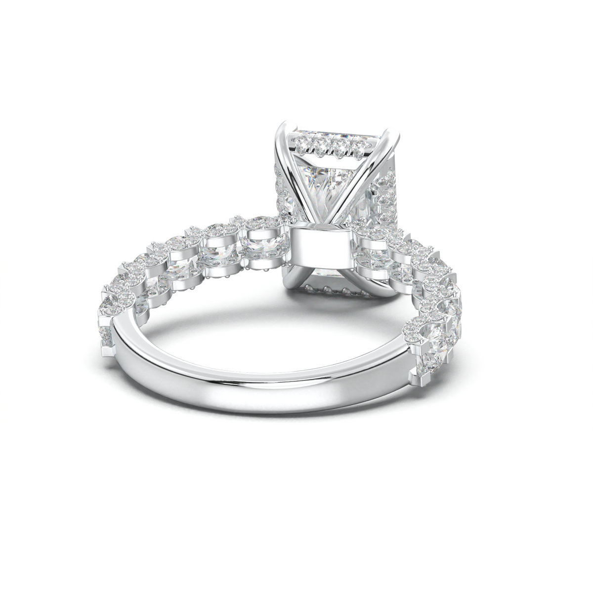 Radiant Diamond Band Engagement Ring