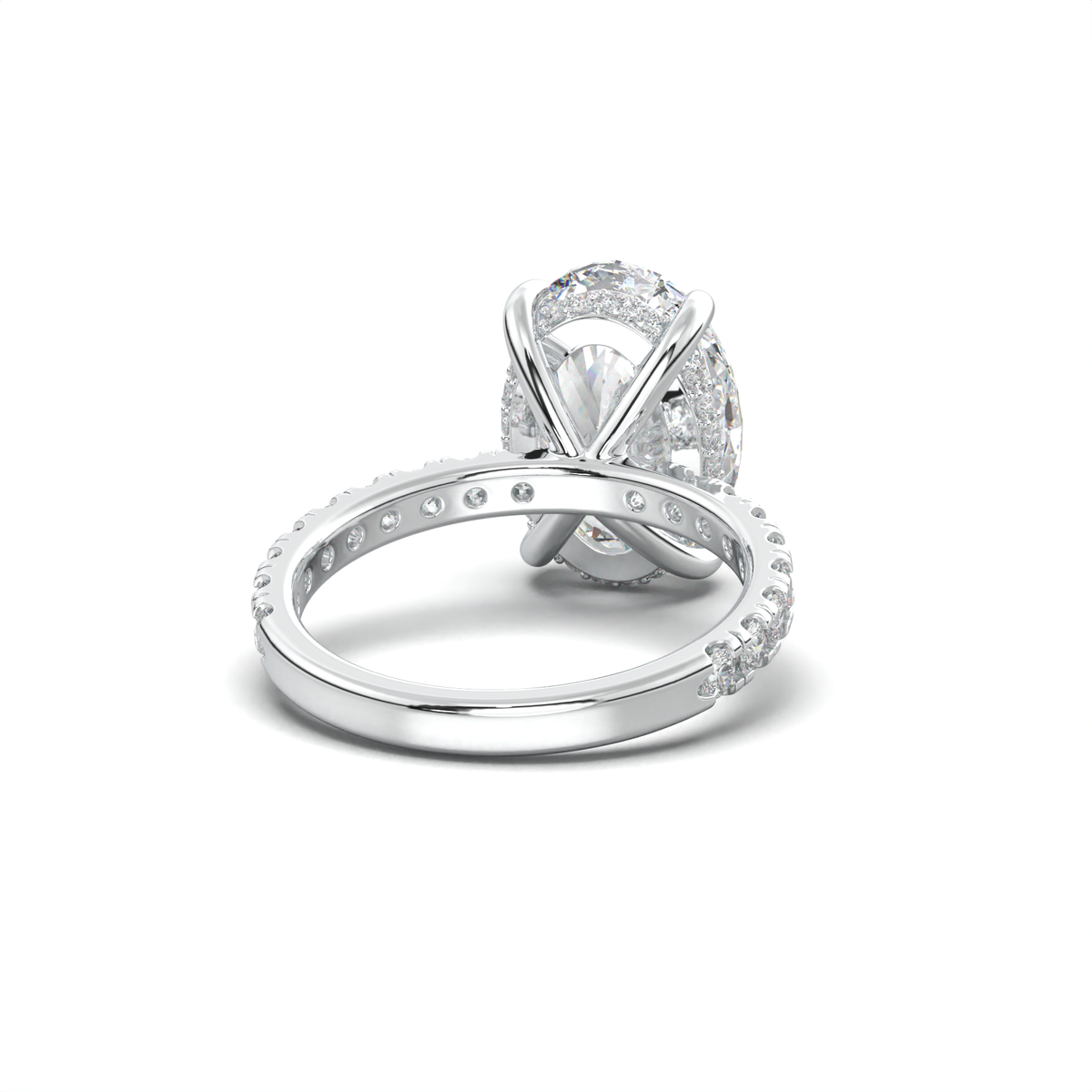 Cushion Hidden Halo Pavé Engagement Ring