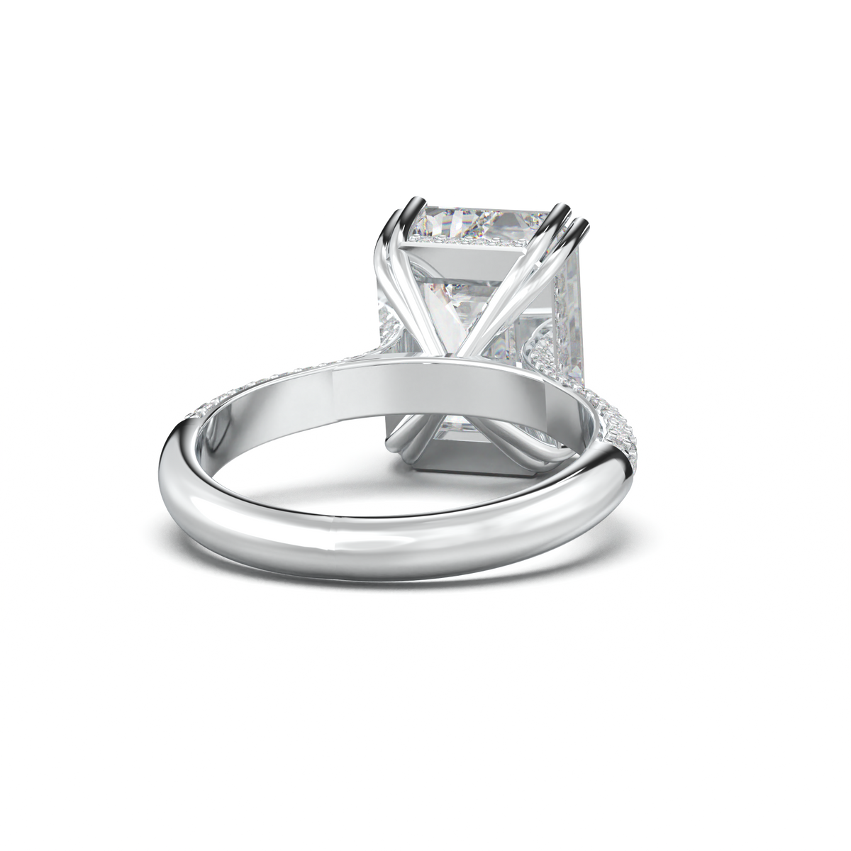 Emerald Double Pavé Engagement Ring