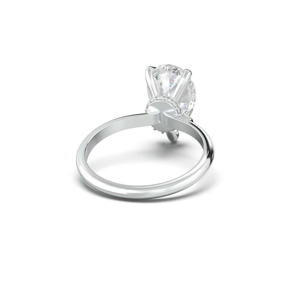Pear Hidden Halo Engagement Ring